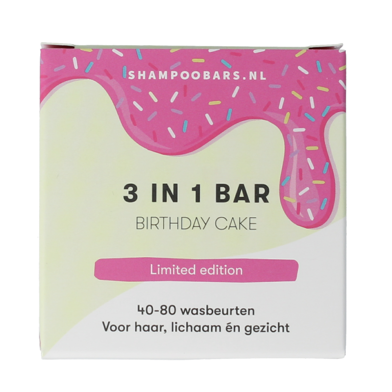 Shampoobars 3 in 1 bar birthday cake 60 gram
