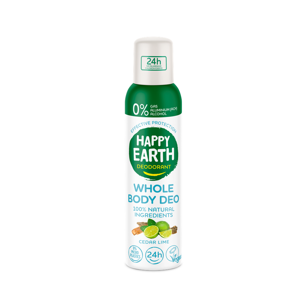 Happy Earth 100% Natural Whole Body Deo Spray Cedar & Lime
