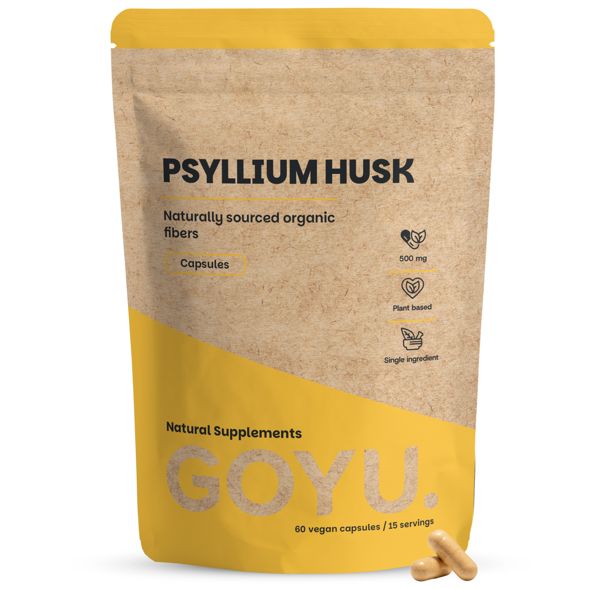 Goyu Psyllium husk vezels bio 60 capsules