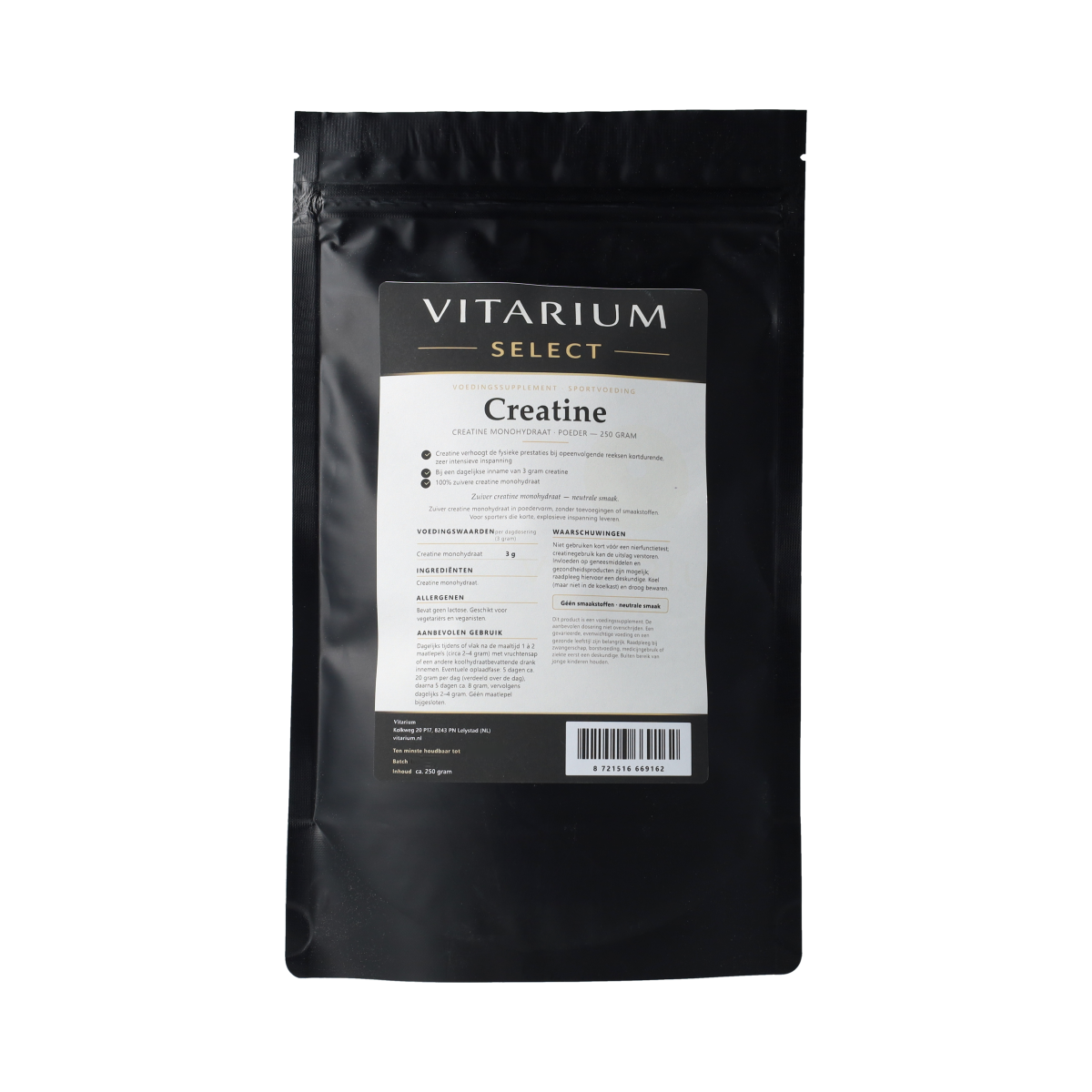 Vitarium Select Creatine monohydraat 250 gram