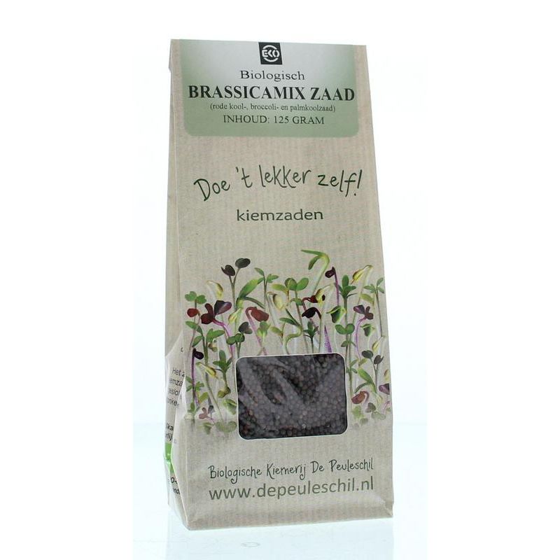 Biologische kiemerij De Peuleschil Brassicamix zaad125 gram