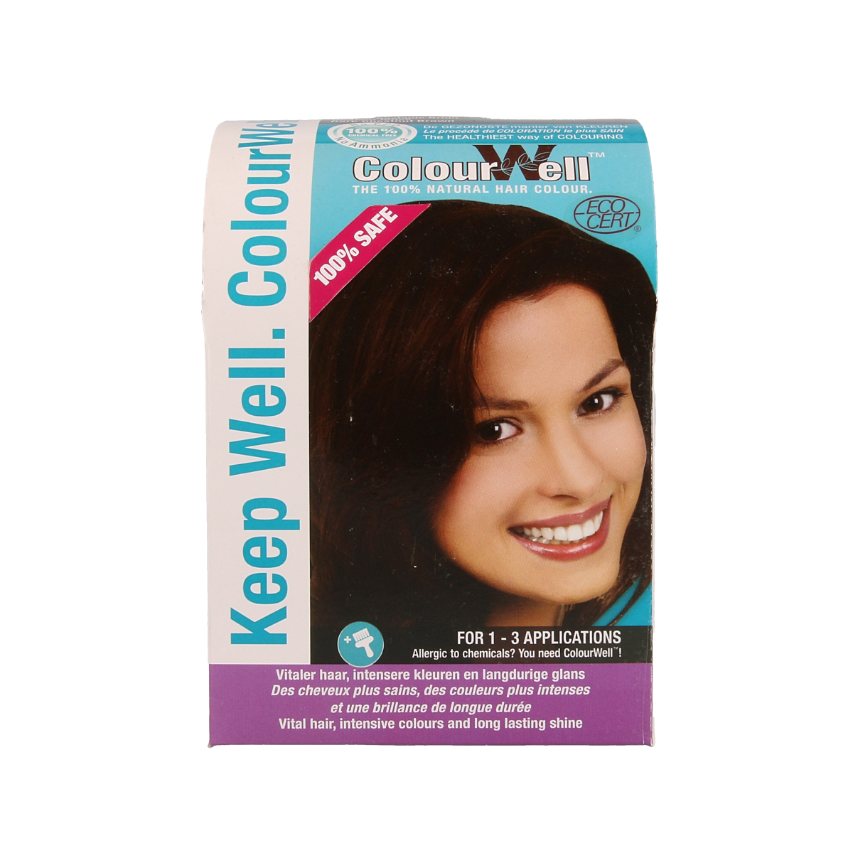 Colourwell 100% natuurlijke haarkleur donker kastanje bruin 100 gram