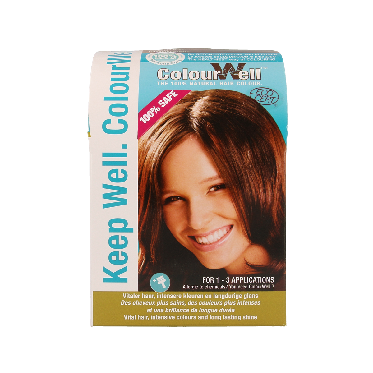 Colourwell 100% natuurlijke haarkleuring kastanje bruin 100 gram
