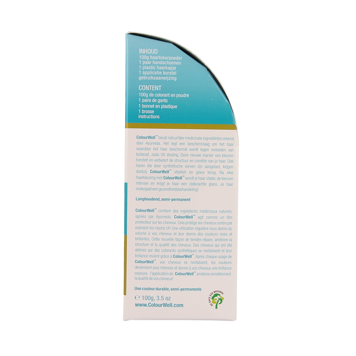 Colourwell 100% natuurlijke haarkleuring kastanje bruin 100 gram