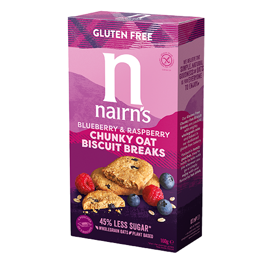 Nairns Breakfast biscuit blueberry & raspberry 160 gram