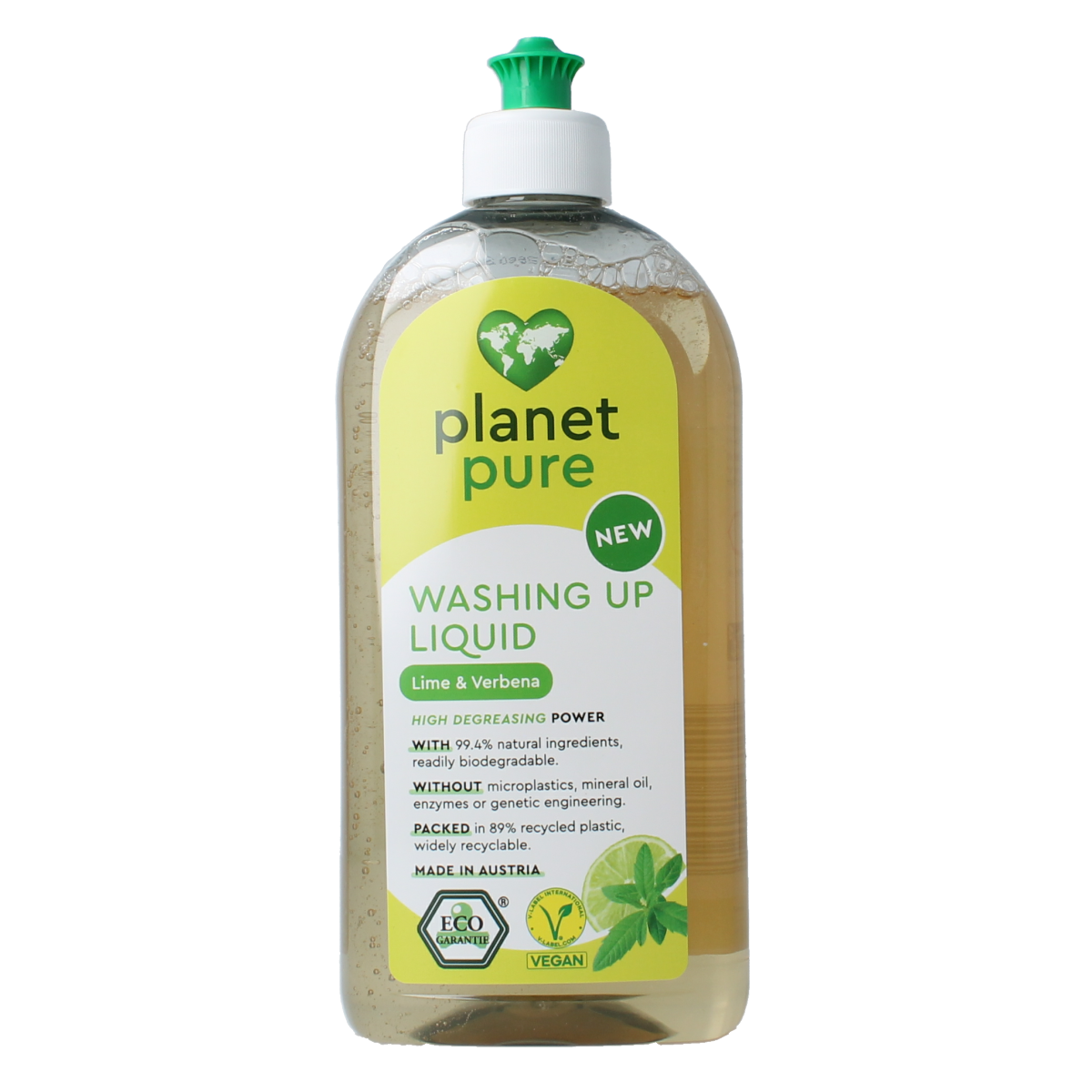 Planet Pure Afwasmiddel lime & verbena 500 ml