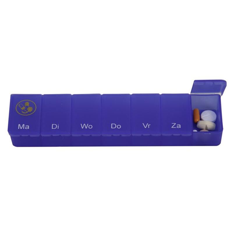 Able 2 Pillendoos 1 week transparant blauw