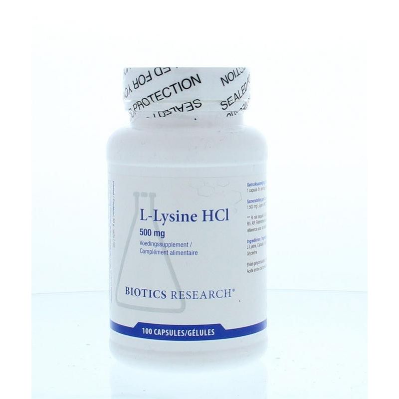 Biotics L-Lysine 500 mg 100 capsules