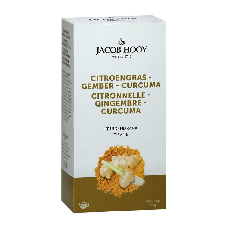 Jacob Hooy Citroengras gember curcuma thee 20 zakjes
