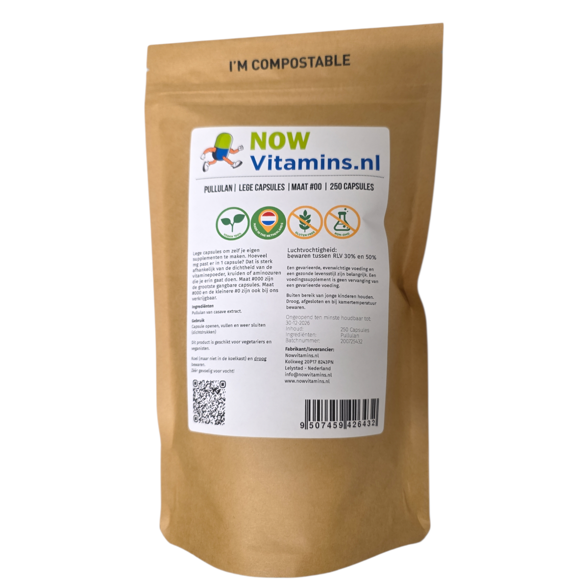 Vitarium Pullulan lege capsule mt 00 250 stuks