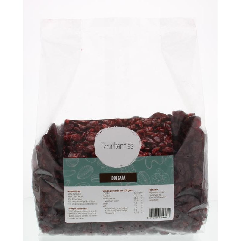 Mijnnatuurwinkel Cranberries rietsuiker 1 kg