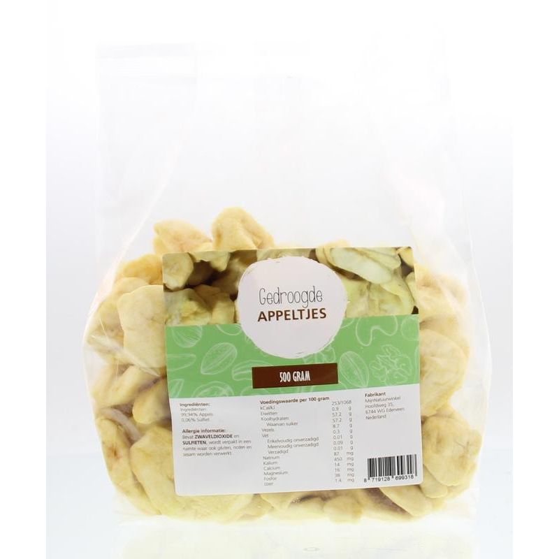 Mijnnatuurwinkel Gedroogde appeltjes 500 gram