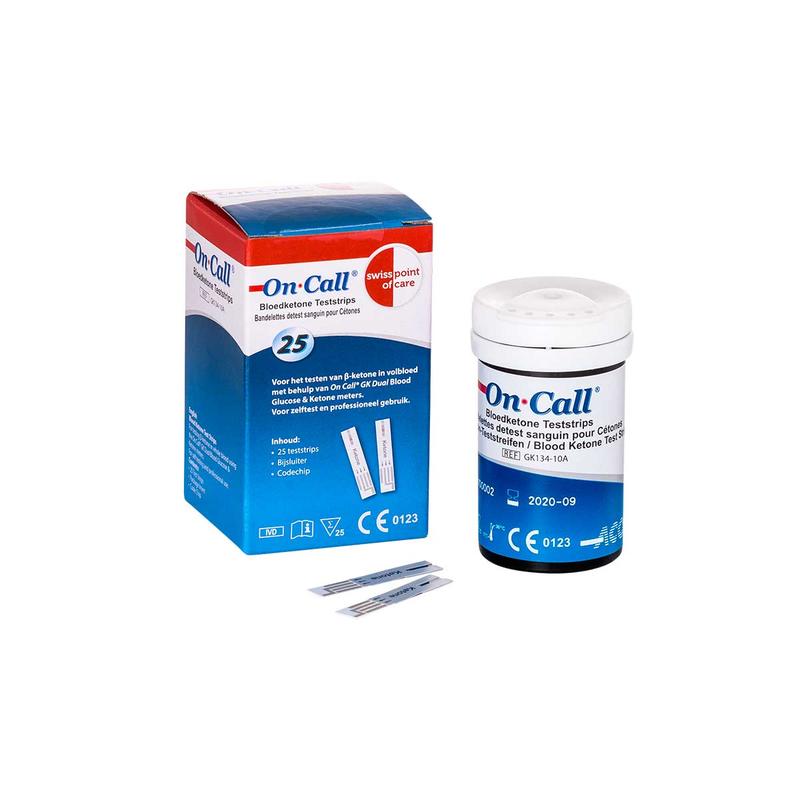 On Call Ketonen teststrips 25 stuks