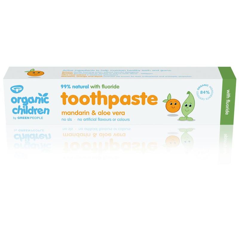 Green People Kids Tandpasta mandarijn & aloë vera met fluoride biologisch 50 ml