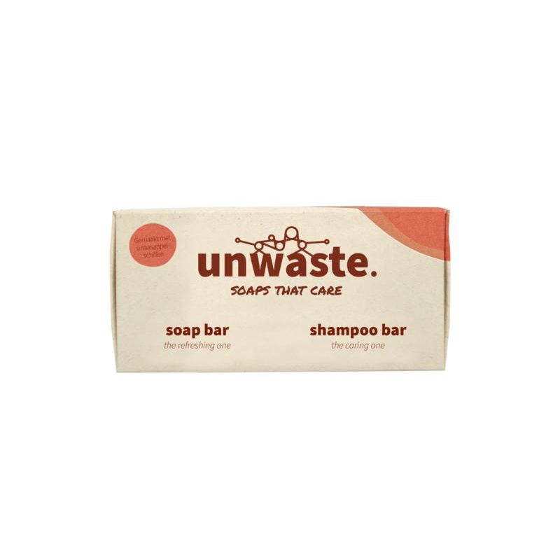 Unwaste Duopack orange soap shampoo bar
