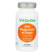 VitOrtho Zink bisglycinaat 15 mg en koper 250 mcg 60 vcaps