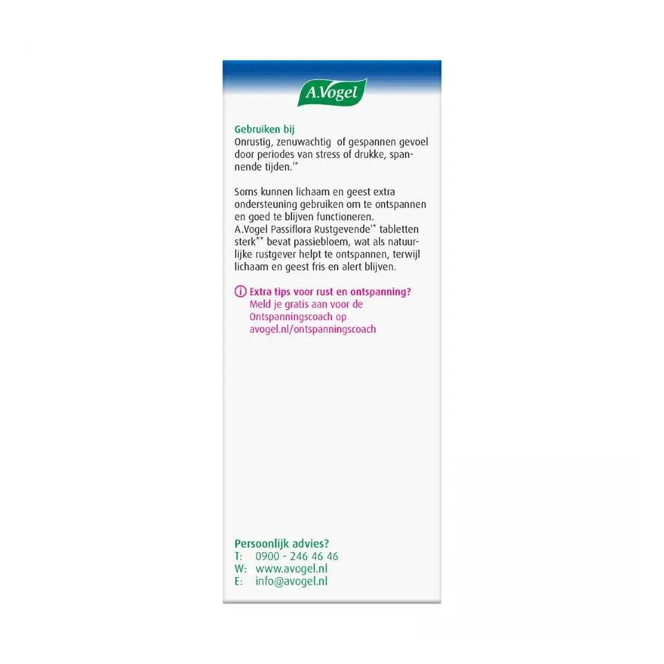 A.Vogel Passiflora rustgevende sterk 30 tabletten