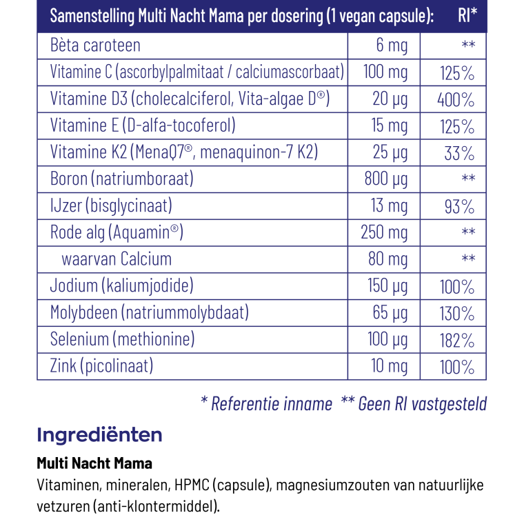 Vitakruid Multi dag & nacht mama vegan