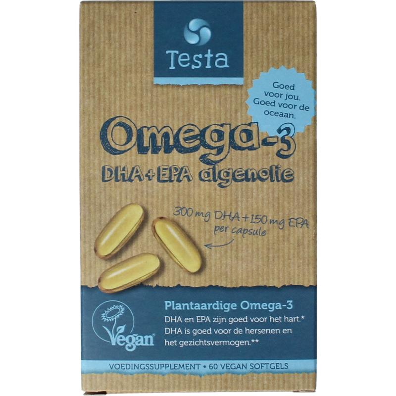 Testa Omega 3 algenolie 300 mg DHA + 125 mg EPA vegan 60 vcaps