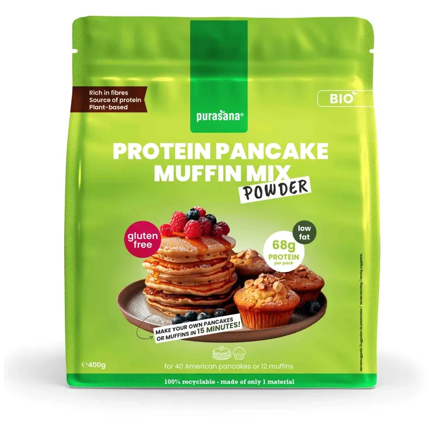 Purasana Protein pancake & muffin mix Biologisch 400 gram