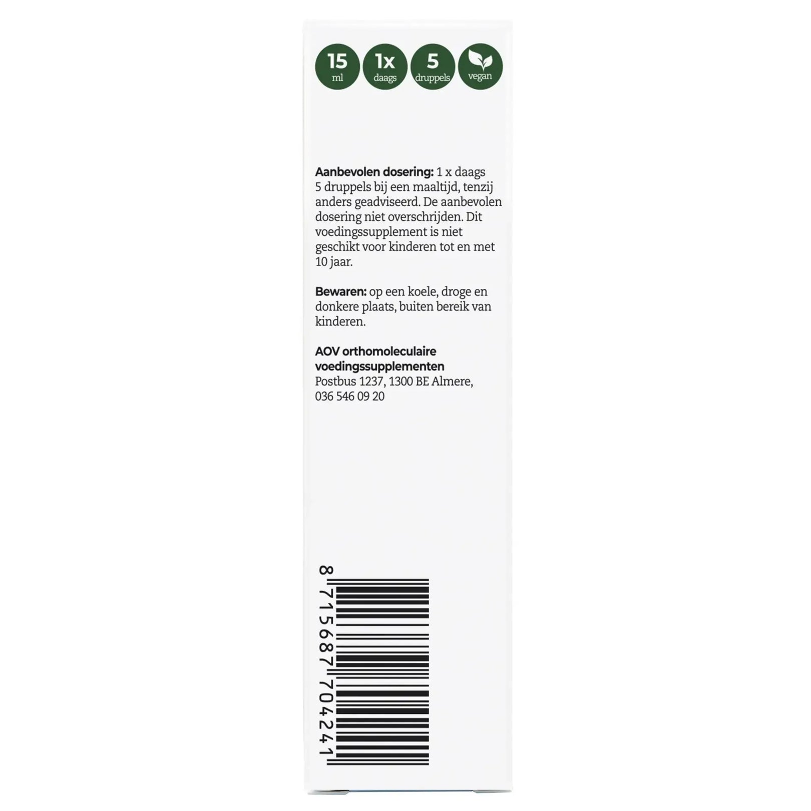 AOV 424 Vitamine D3 25 mcg vegan 15 ml