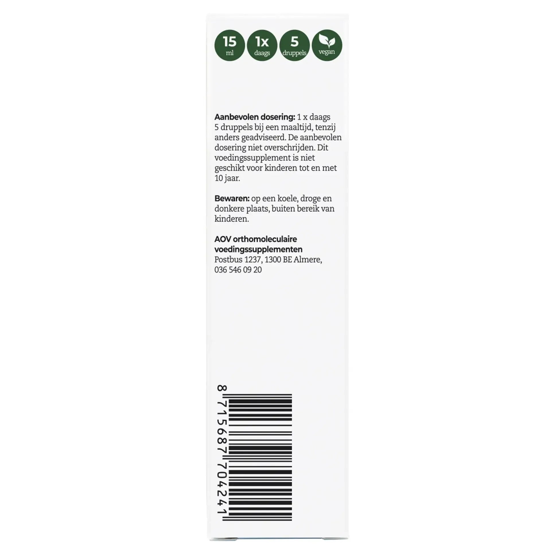 AOV 424 Vitamine D3 25 mcg vegan 15 ml