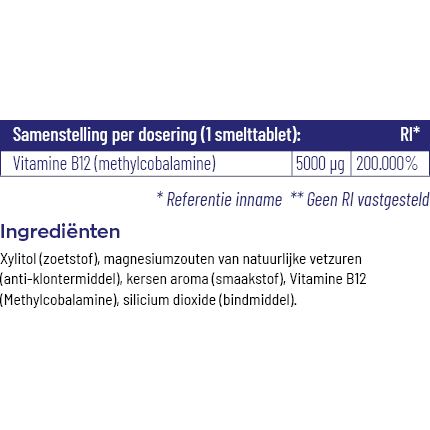 Vitakruid B12 5000 mcg methylcobalamine 60 tabletten