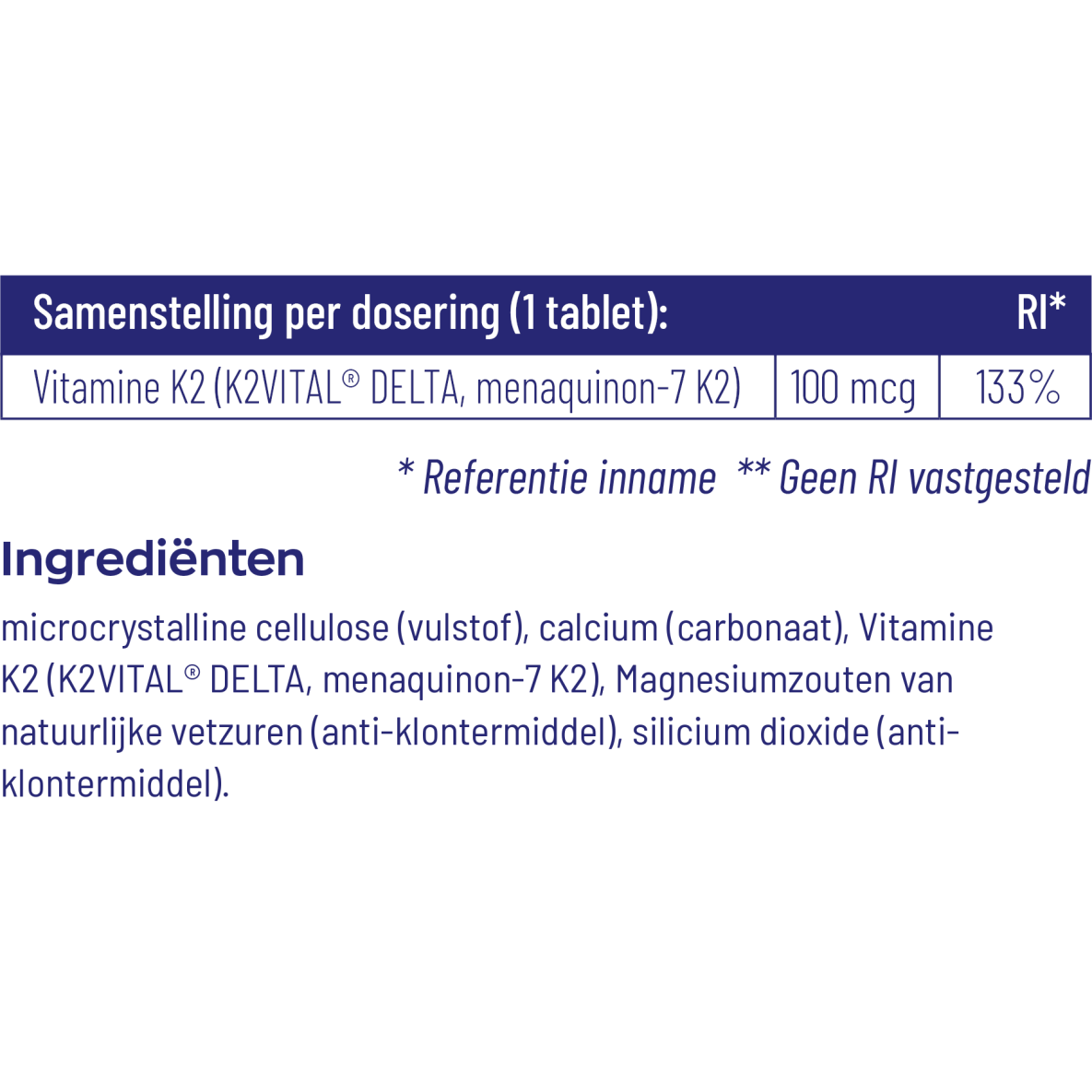 Vitakruid Vitamine K2 100 mcg 60 tabletten