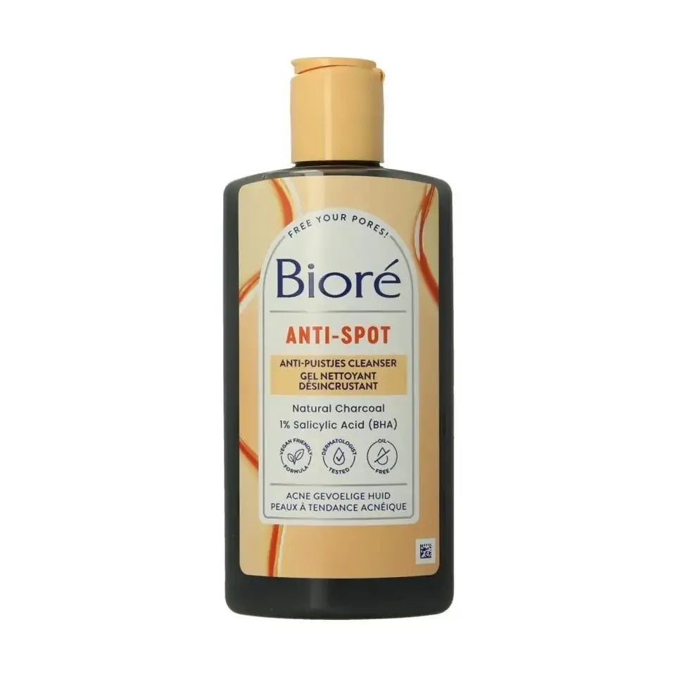 Biore Anti puistjes cleanser houtskool 200 ml