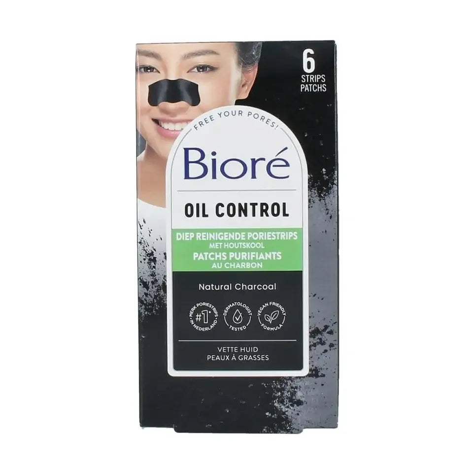 Biore Diep reinigende poriestrips houtskool 6 stuks