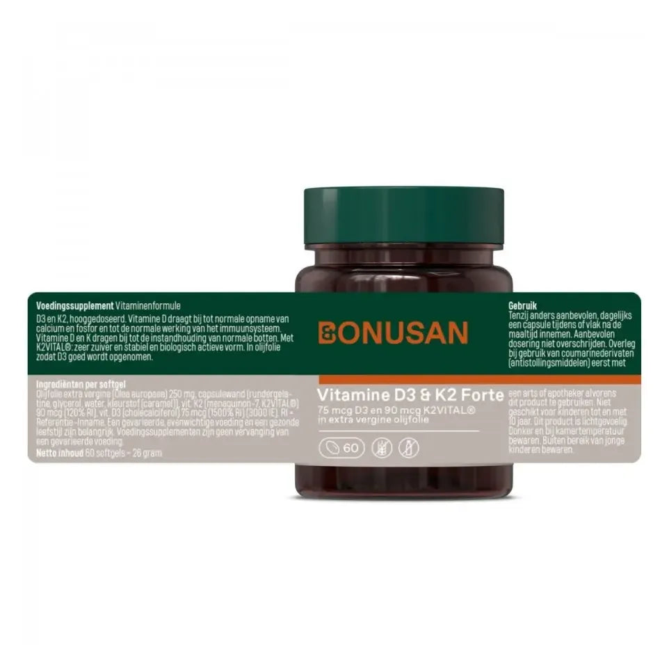 Bonusan Vitamine D3 & K2 Forte 60 softgels (afbeelding 8)