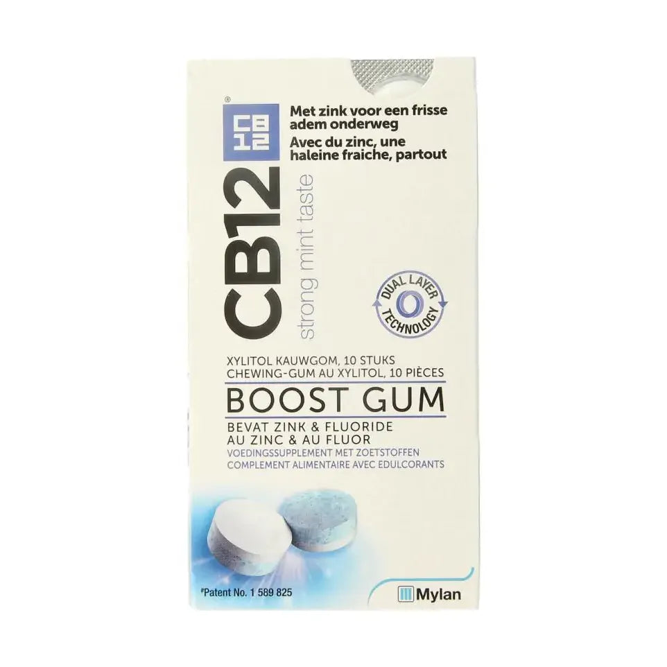 CB12 Mondverzorging boost kauwgom strong mint 10 stuks