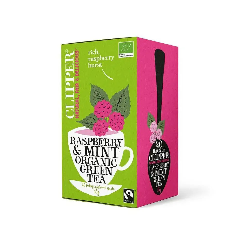 Clipper Framboos mint green tea 20 zakjes