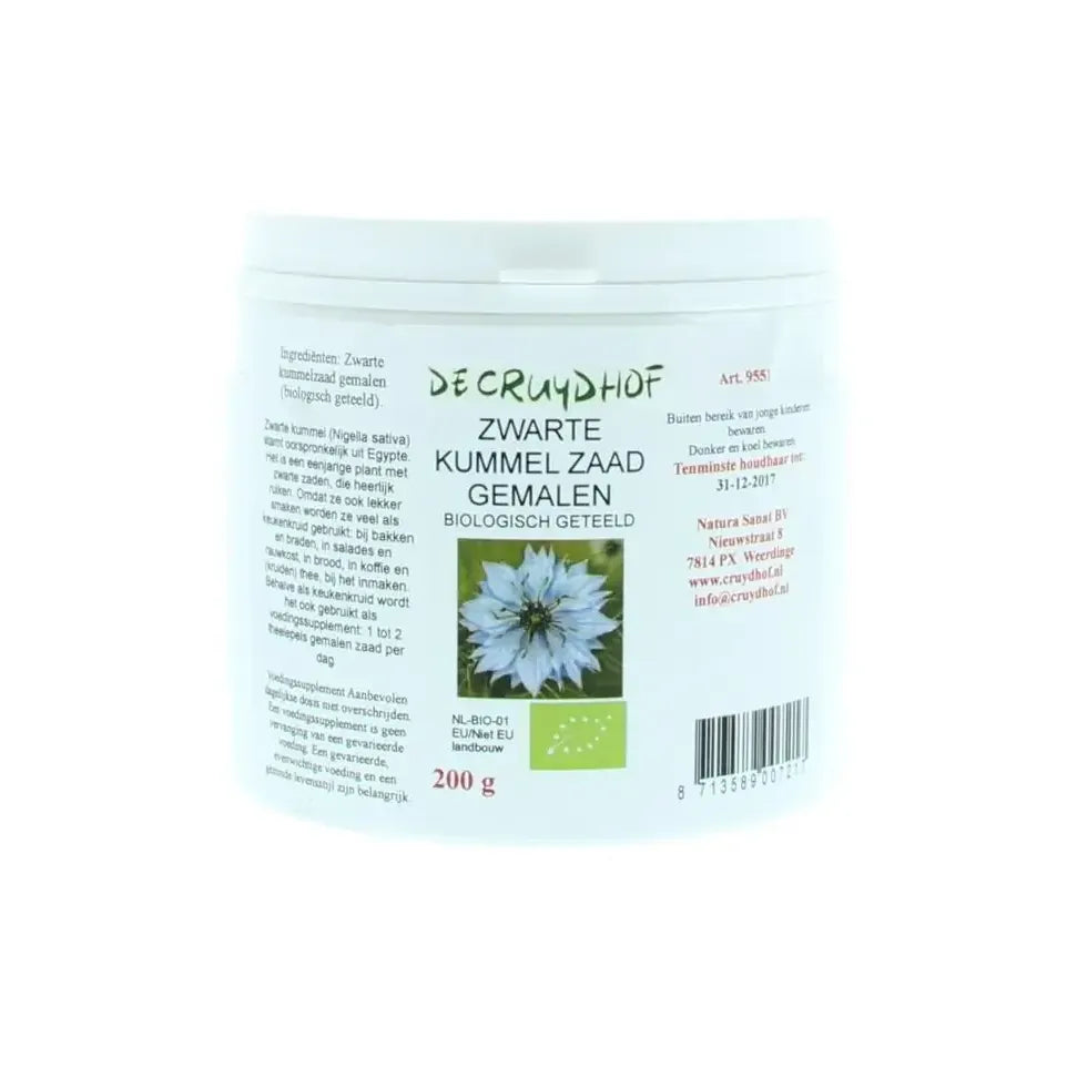 Cruydhof Zwarte kummelzaad poeder 200 gram