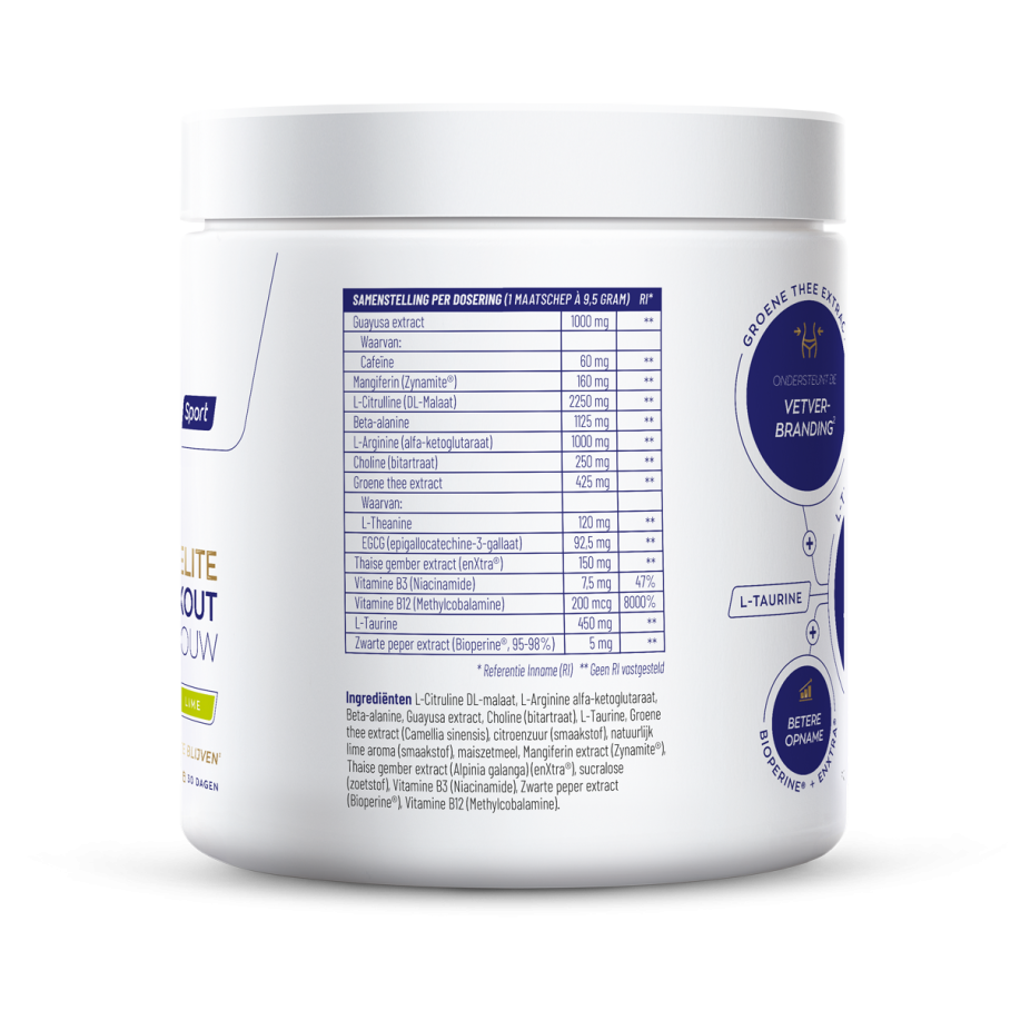 Vitakruid Elite Pre Workout Vrouw 284 gram