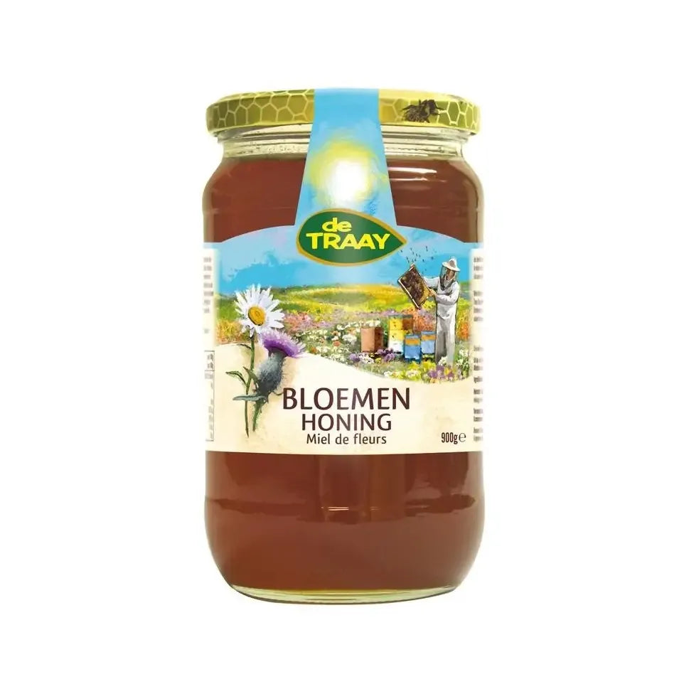 De Traay Bloemenhoning creme 900 gram