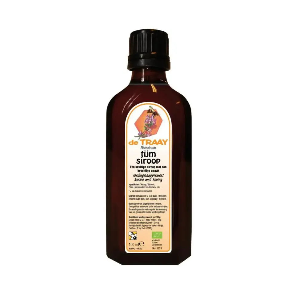 De Traay Tijm siroop eko biologisch 100 ml