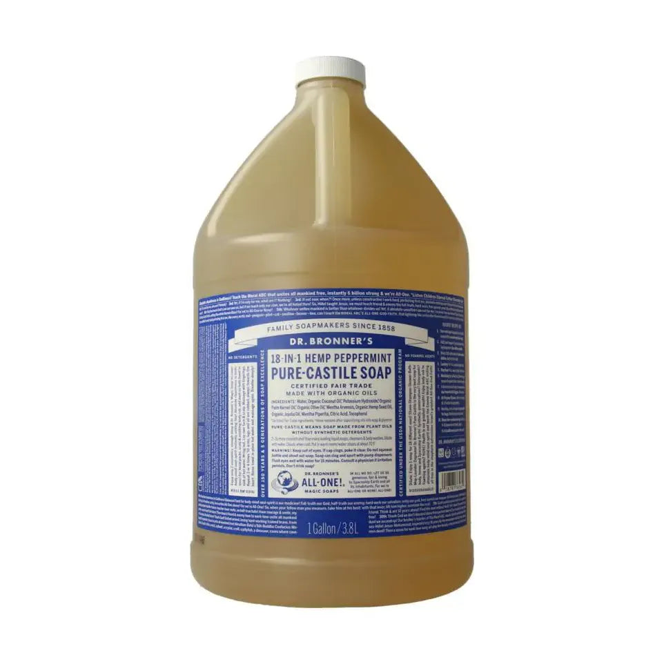 Dr Bronners bronners liquid soap peppermin 3785 ml