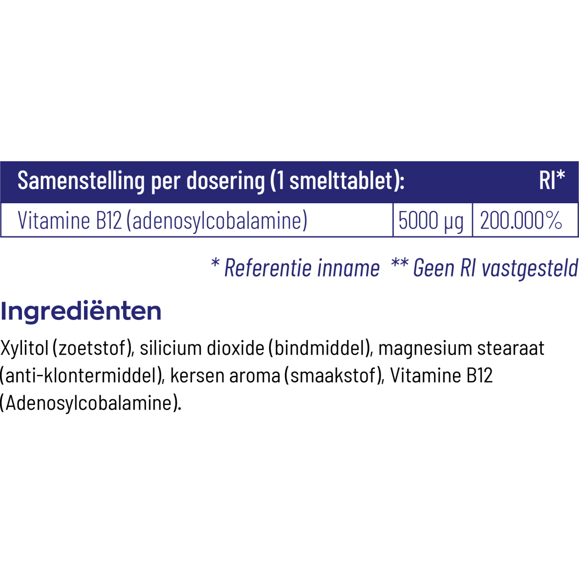 Vitakruid B12 5000 mcg adenosylcobalamine 60 tabletten
