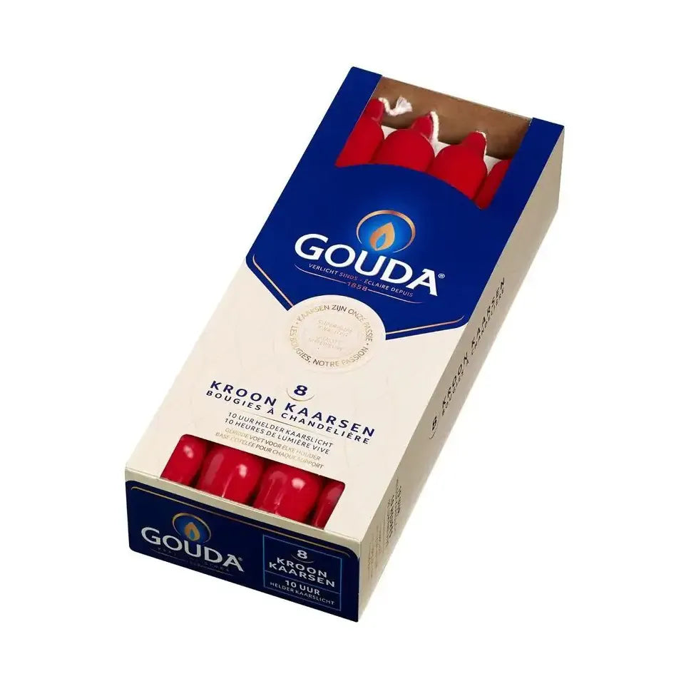 Gouda Kroonkaars robijnrood 240/24 8 stuks