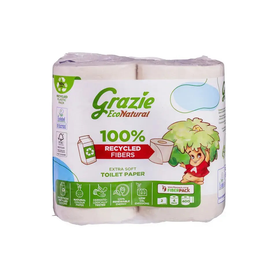 Grazie Natural Toiletpapier 2-laags 4 stuks