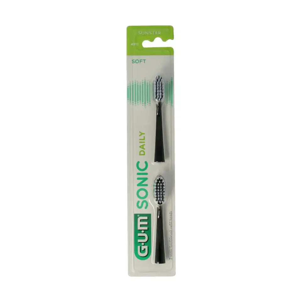 GUM sonic opzetborstel zwart 2 stuks