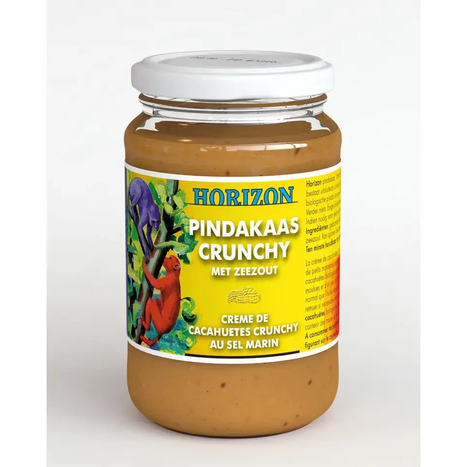Horizon Pindakaas crunchy met zeezout 350 gram (afbeelding 1)
