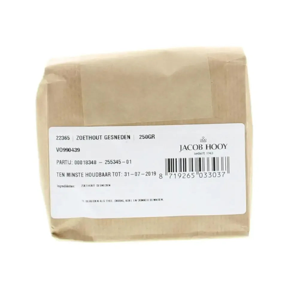 Jacob Hooy Zoethout gesneden 250 gram