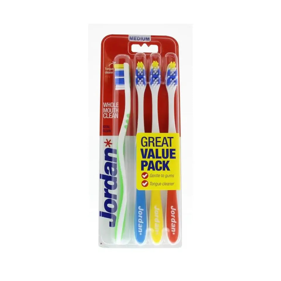 Jordan Tandenborstel totalclean medium 4 stuks