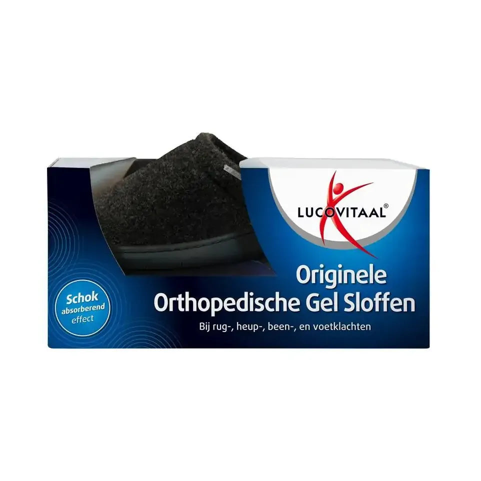 Lucovitaal Orthopedische gel sloffen zwart maat 38-39