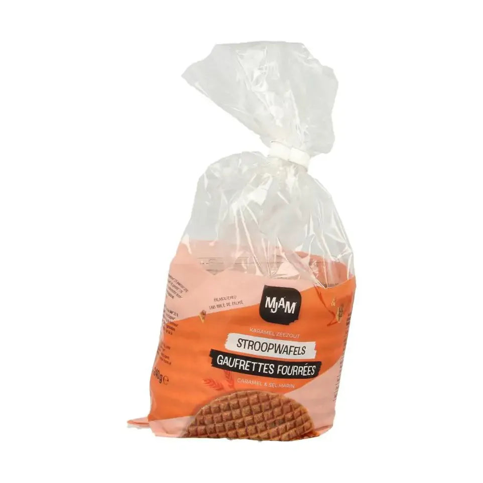 Mjam Stroopwafel karamel zeezout biologisch 175 gram