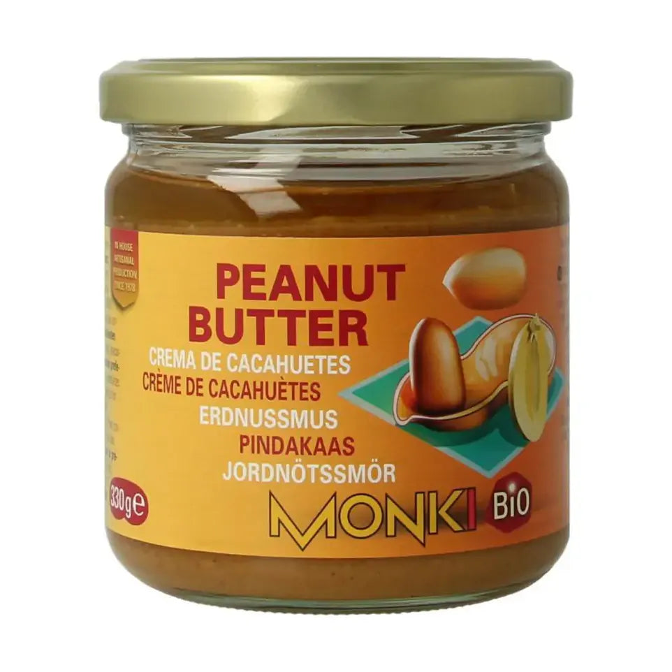 Monki Pindakaas zonder zout biologisch 330 gram