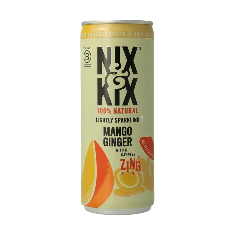 Nix & Kix Mango ginger blikje 250 ml