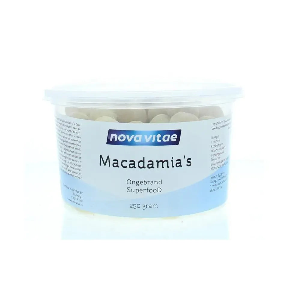 Nova Vitae Macadamia ongebrand raw 250 gram